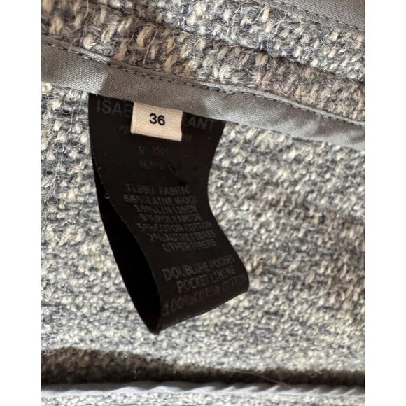 Isabel Marant Etoile Grey and Ecru Tweed Woolen Jacket, Womens Size 36 - Picture 6 of 7